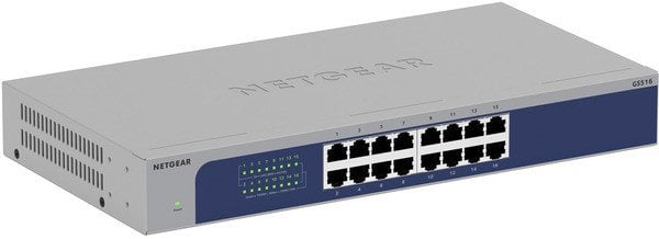 Switch NETGEAR GS516 - V3 - Switch - unmanaged - 16 x 10/100/1000 - Desktop do montażu w racku