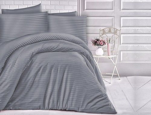 Darymex Ekskluzywna pościel 220x200 satyna bawełniana Antracyt / szary