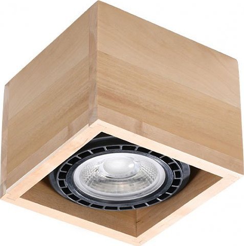 Lampa sufitowa Lumes Kwadratowy plafon z drewna - S241-Malgo