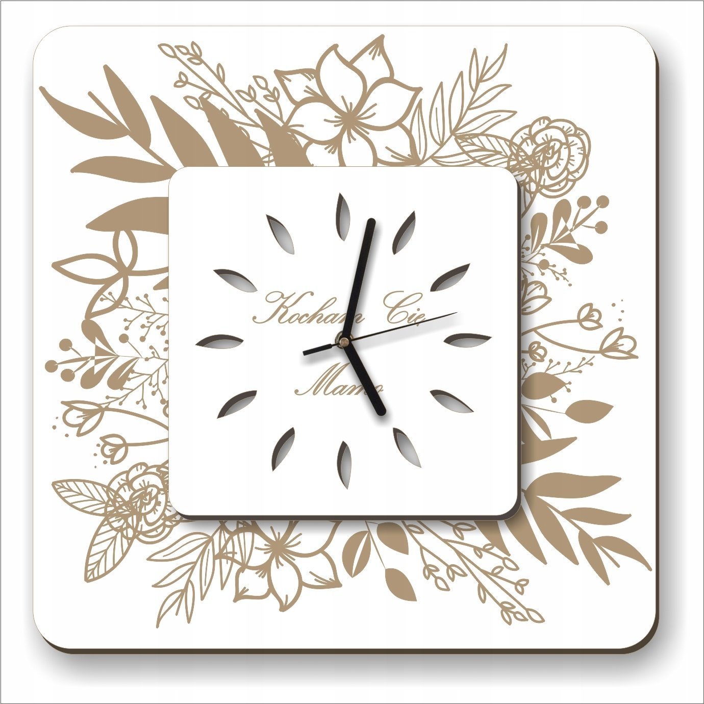 naSciane Zegar ścienny prezent DZIEŃ MATKI napis grawer