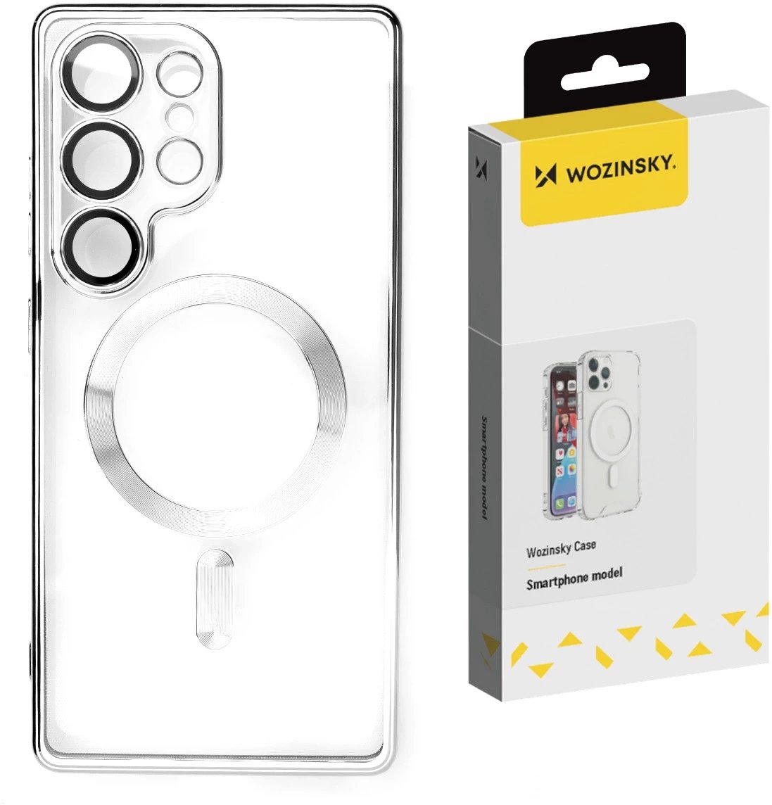 ETUI WOZINSKY ELECTROPLATED CASE Z MAGSAFE NA SAMSUNG GALAXY S25+ - SREBRNE