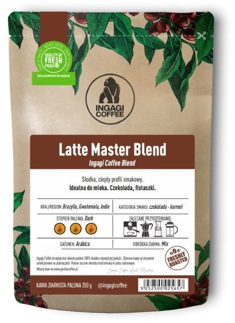 Kawa ziarnista Ingagi Kawa ziarnista Coffee Latte Master Blend 250g