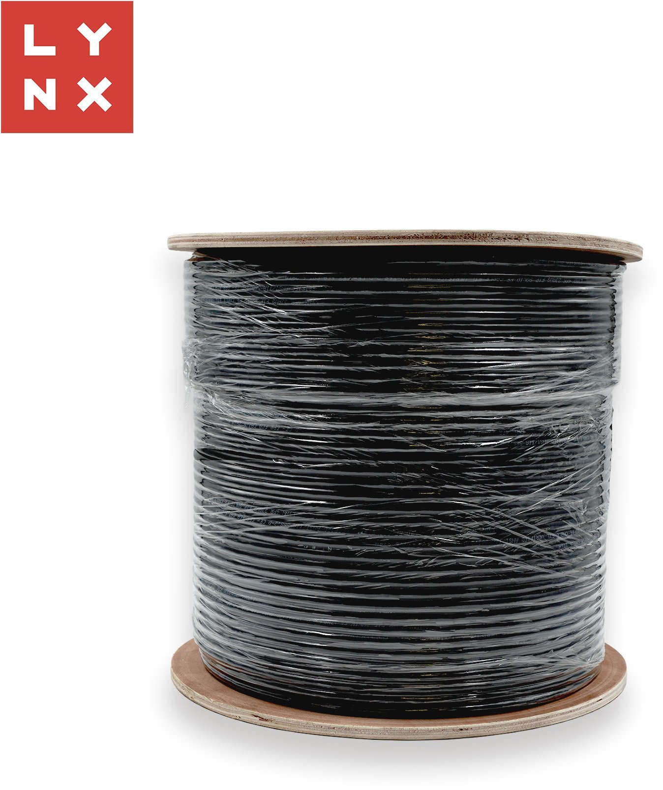 LYNX SFTP kabel, Cat6a, PE, celoměděný, venkovní, černý, cívka 500m