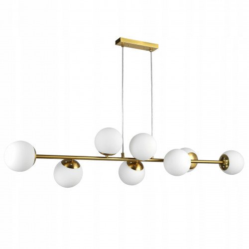 Loftowy, złoty żyrandol LED 8xE27 - szklane kule