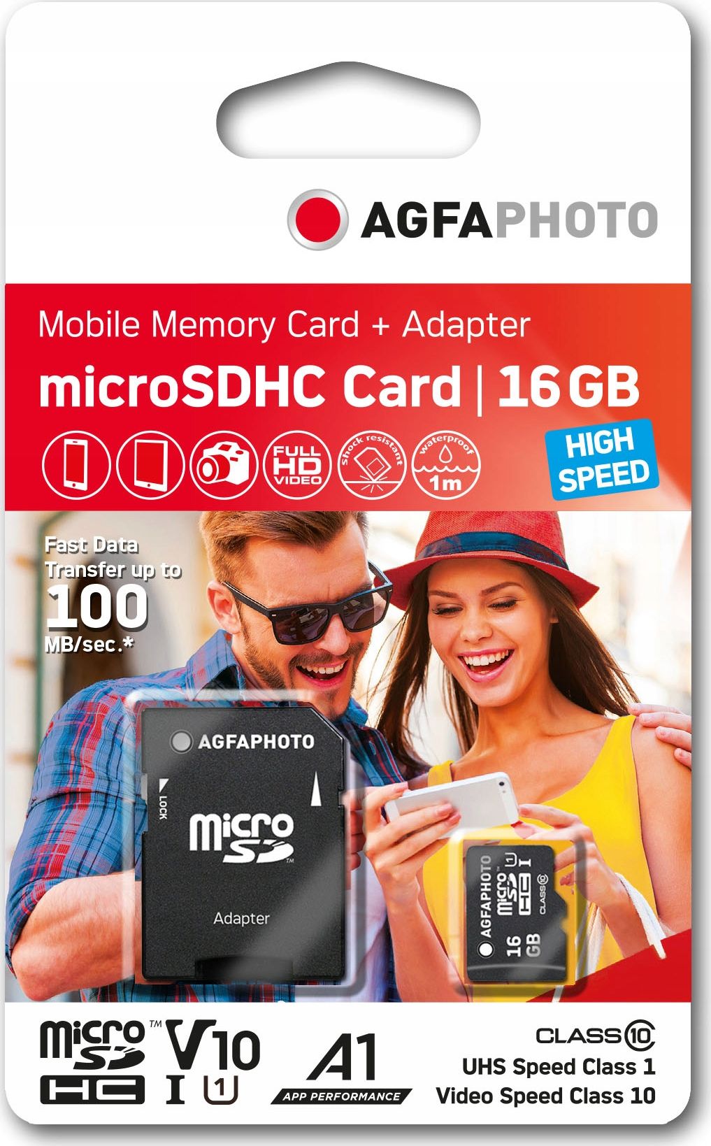 Karta AgfaPhoto SDHC MicroSDHC 16 GB Class 10 UHS-I/U1 A1 V10 (SB6030)