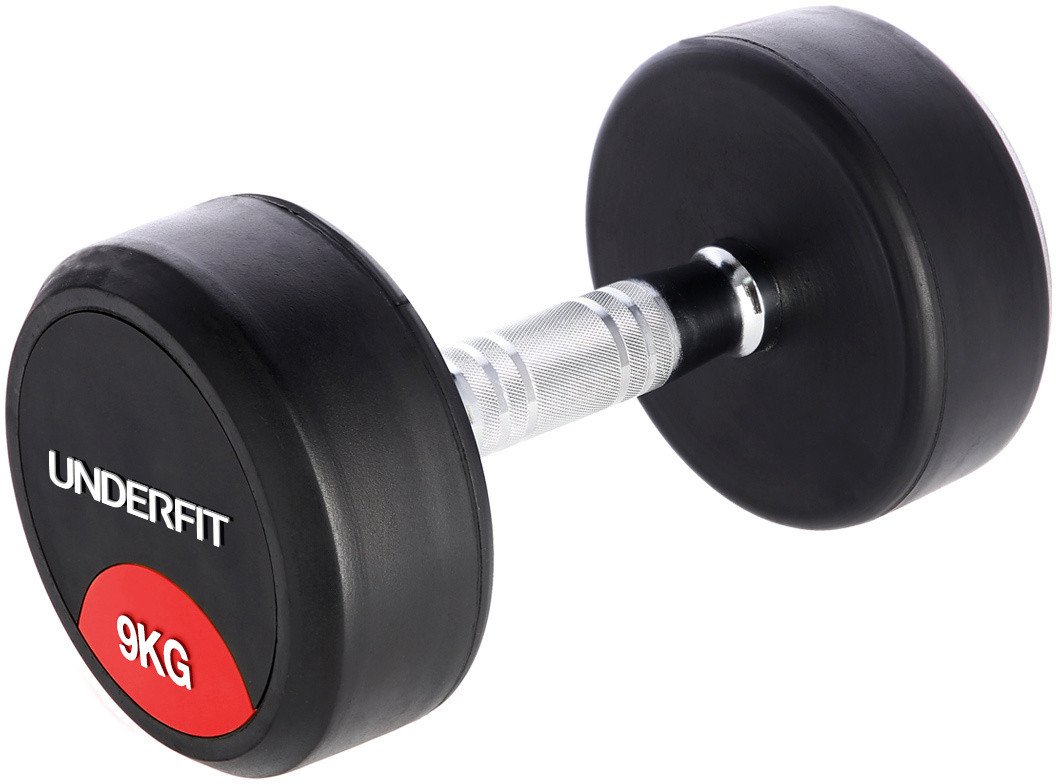 Hantla gumowana 9 kg UNDERFIT do ćwiczeń siłowych fitness