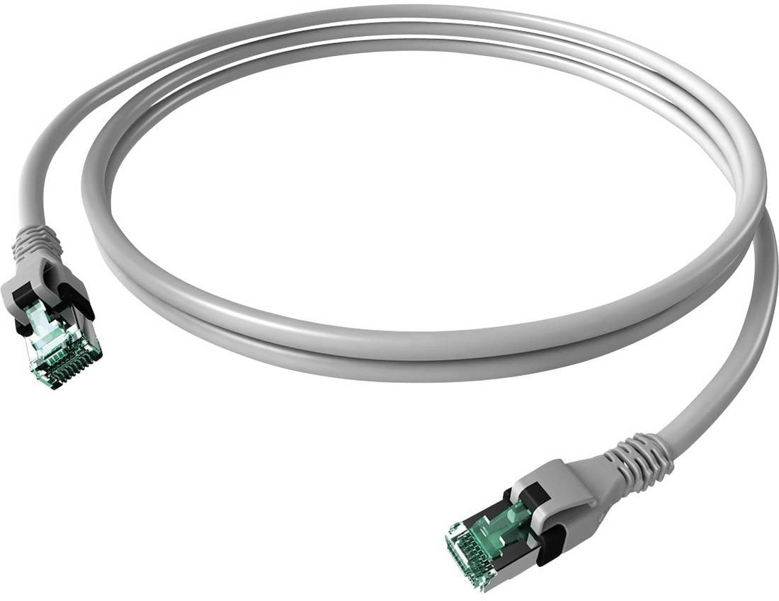 EasyLan DualBoot® PushPull Patch Cable Cat.6A (Class EA), S/FTP, RJ45 / RJ45, szary, 1,5 m