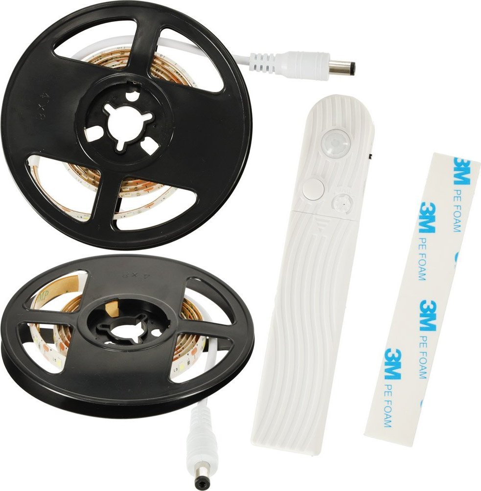 Taśma LED Taśma LED wodoodporna na baterie USB czujnik ruchu 1M zimny biały