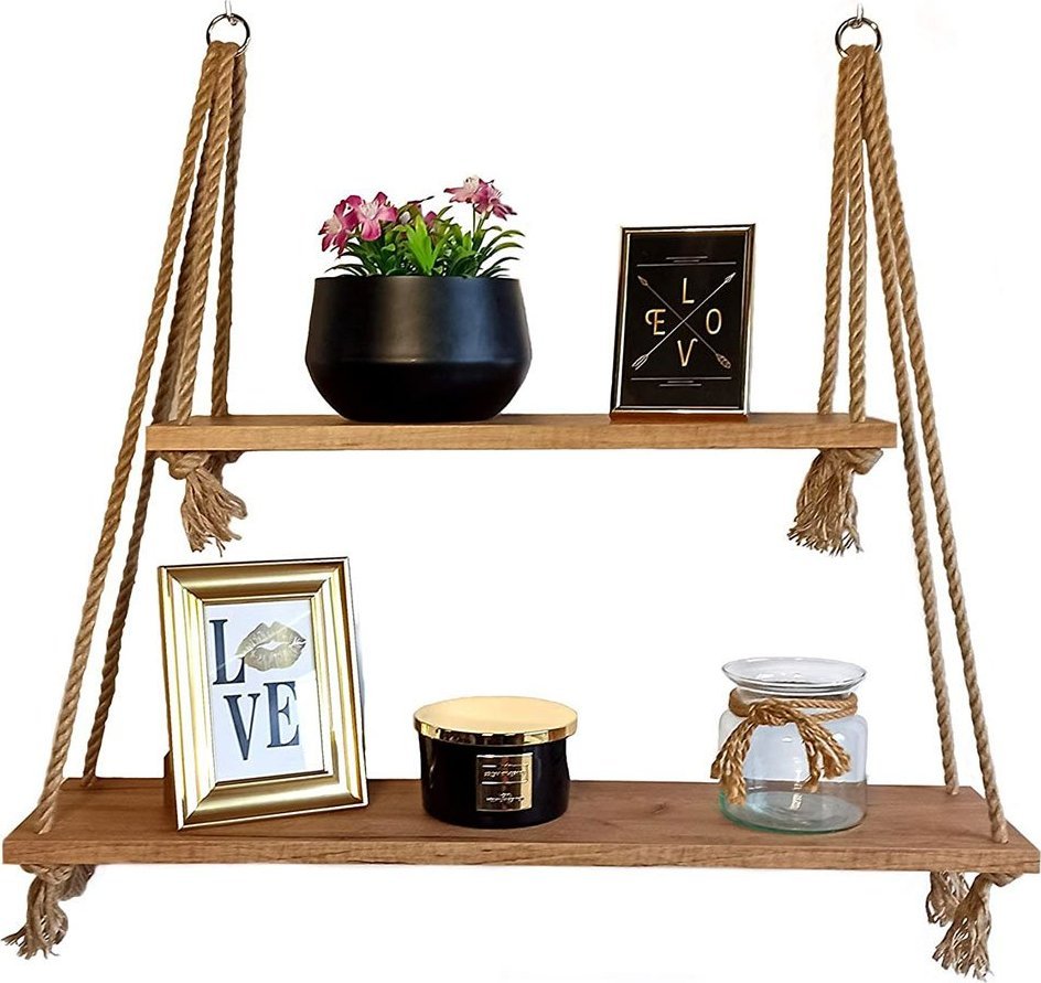 Elior Nowoczesne półki wiszące do salonu dąb craft złoty - Darlin