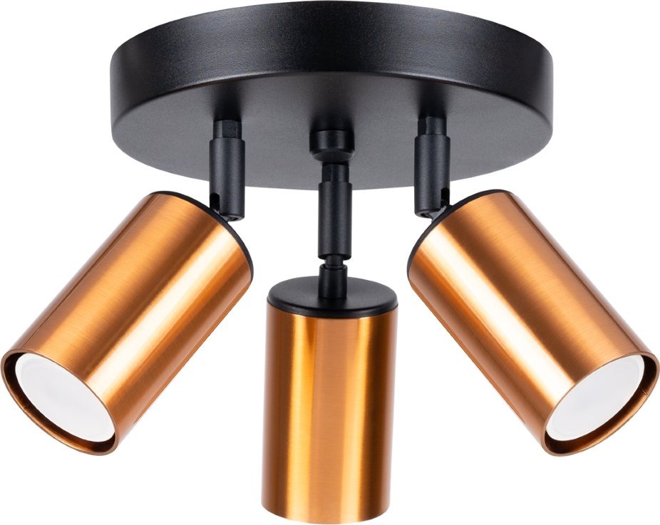 Lampa sufitowa Sollux Lighting SOLLUX Plafon WINX 3P czarny/miedź 3 x GU10 SL.1377