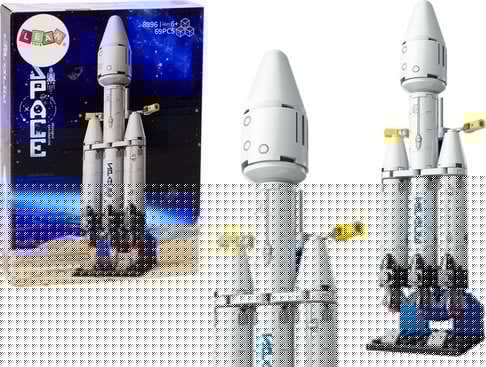 LeanToys Statek Kosmiczny Klocki Konstrukcyjne Kosmos Platforma Kosmiczna 69 ele.