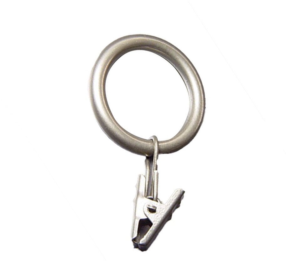 CURTAIN RINGS W CLIPS SILVER D16 10UNIT