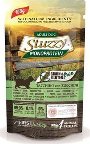 Stuzzy Stuzzy Monoprotein - mokra karma dla dorosłych psów, indyk z cukinią, 150 g uniwersalny