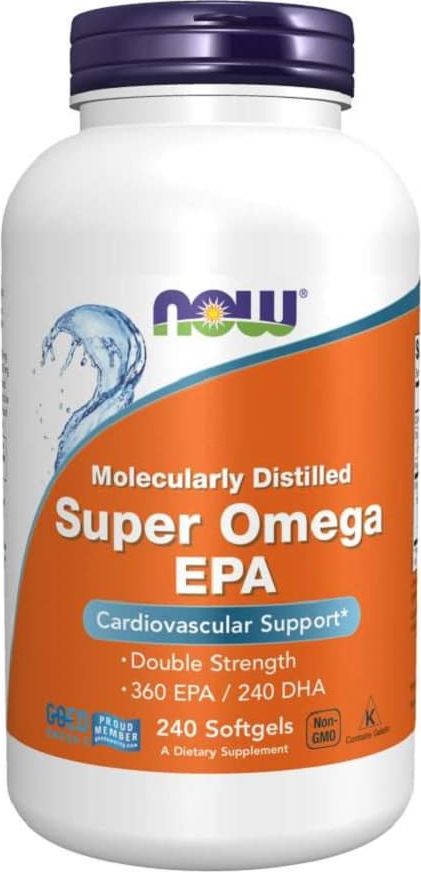 NOW Foods NOW Foods - Super Omega EPA, Molekularnie Destylowany, 240 kapsułek miękkich