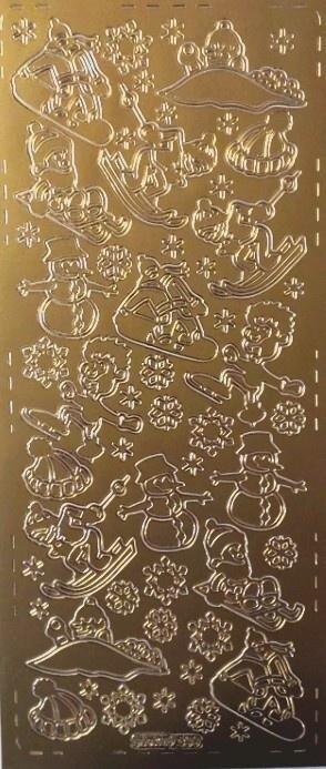 Stiker ażurowy 10x23cm złoty