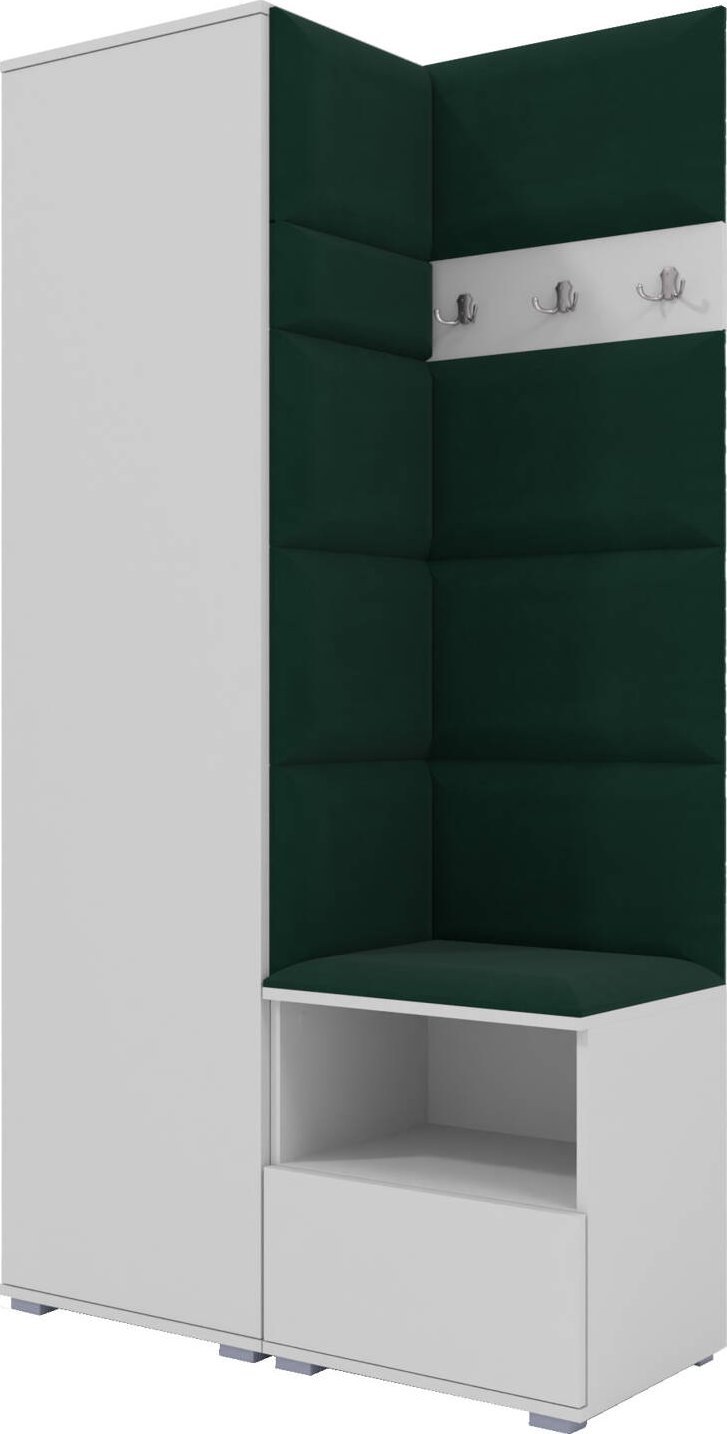 Ravio Tapicerowana garderoba Nela I w kolorze białym i tkaninie Trinity 28