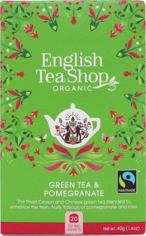 English Tea Sho Herbata zielona z granatem (20x2) BIO 40 g