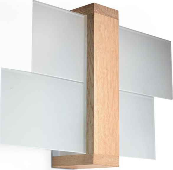 Kinkiet Lumes Szklany kinkiet E719-Feniko - naturalne drewno