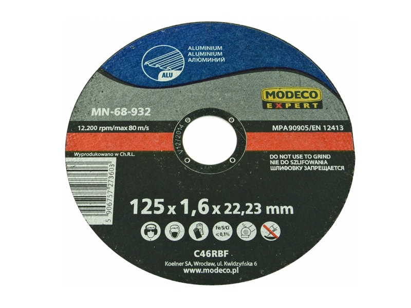 Modeco Ściernica płaska do cięcia aluminium 125mm 25szt. (MN-68-932)