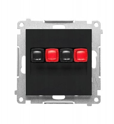 Kontakt-Simon Simon Gniazdo głośnikowe 2-krotne (moduł). Przekrój przewodów dla wejścia i wyjścia 2,5 mm2 Czarny mat TGL2.01/149