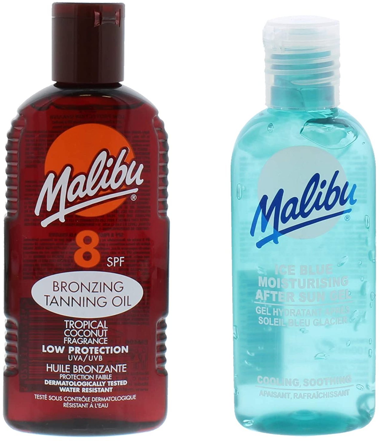 Malibu Olejek Do Opalania SPF8 200ml + Żel Po Opalaniu 100ml