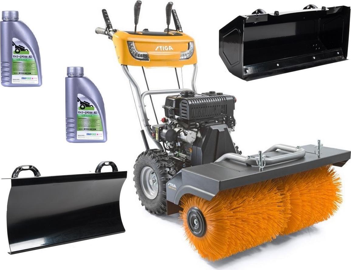 Stiga Zamiatarka SWS 800 GE STIGA Spalinowa z napędem i elektrycznym rozrusznikiem + Pojemnik + Lemiesz + 2x Olej silnikowy