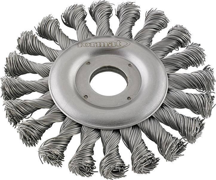 Format Szczotka tarczowa, drut ze stali nierdz., pleciony 125x mm FORMAT