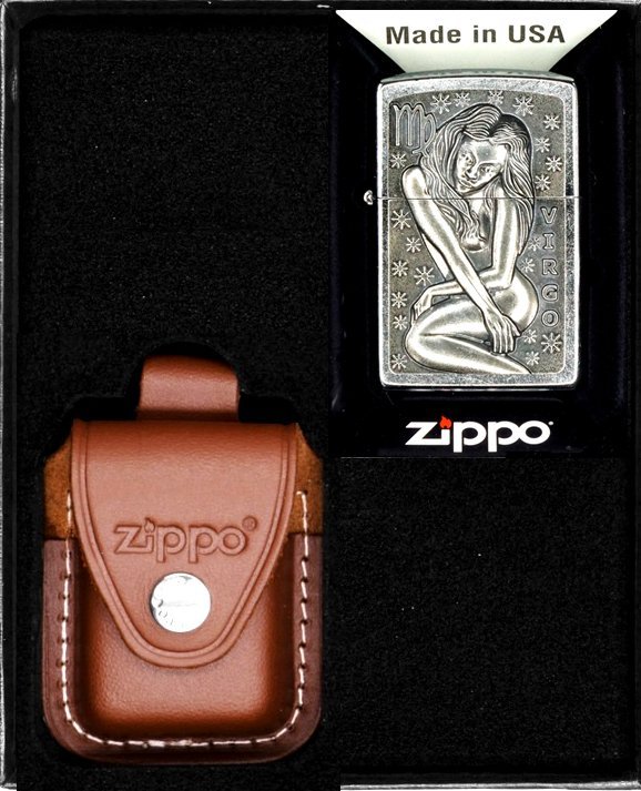 Zestaw ZIPPO Zapalniczka ZODIAC VIRGO panna Prezentowy No2