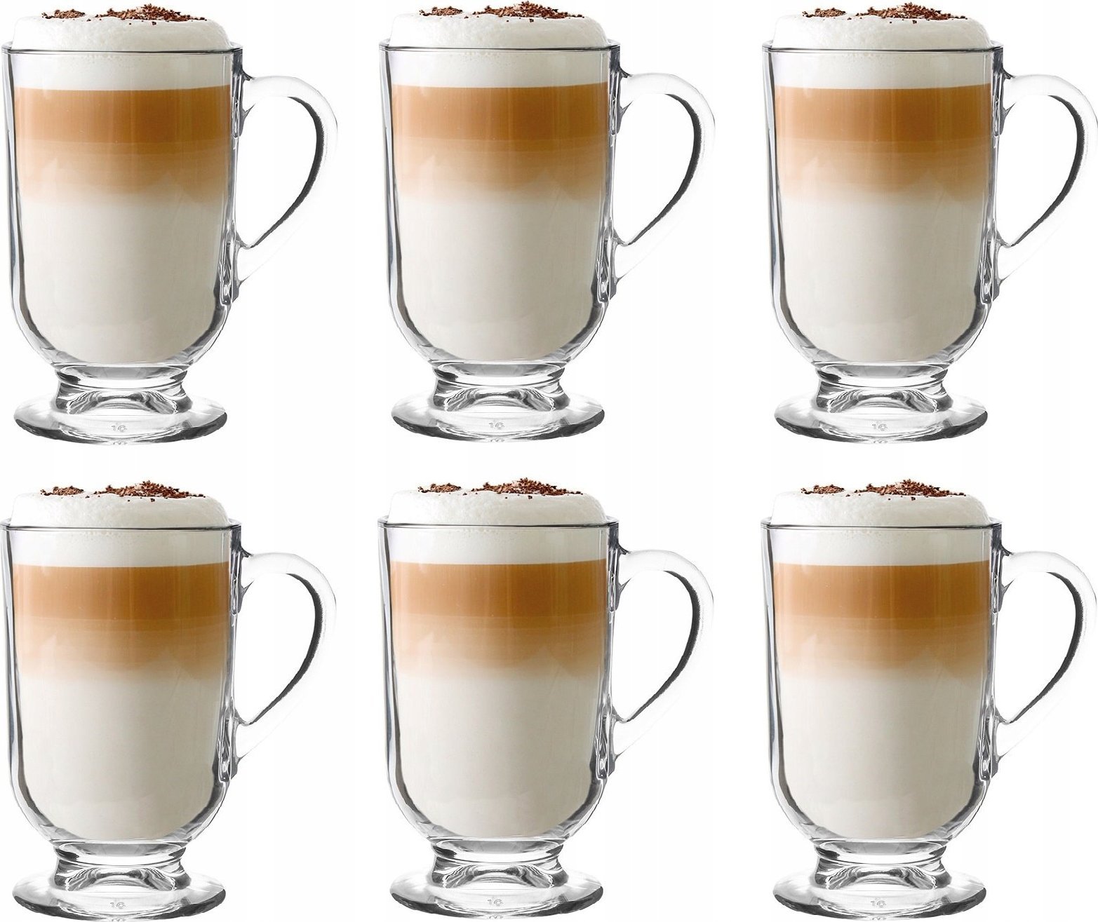 Galicja SZKLANKA DO KAWY LATTE NA STOPCE 300ML 6SZT ALLO