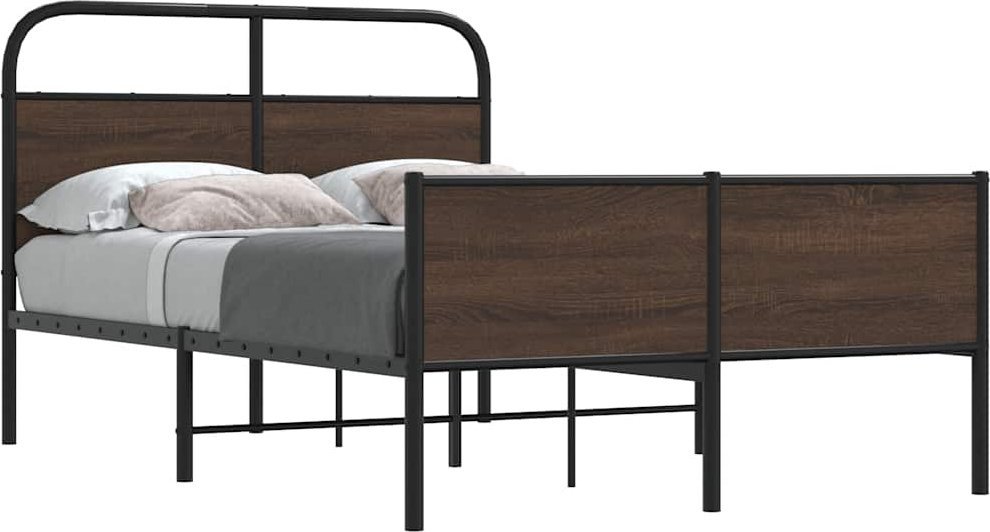 vidaXL vidaXL Łóżko bez materaca, 120x200 cm, brązowy dąb