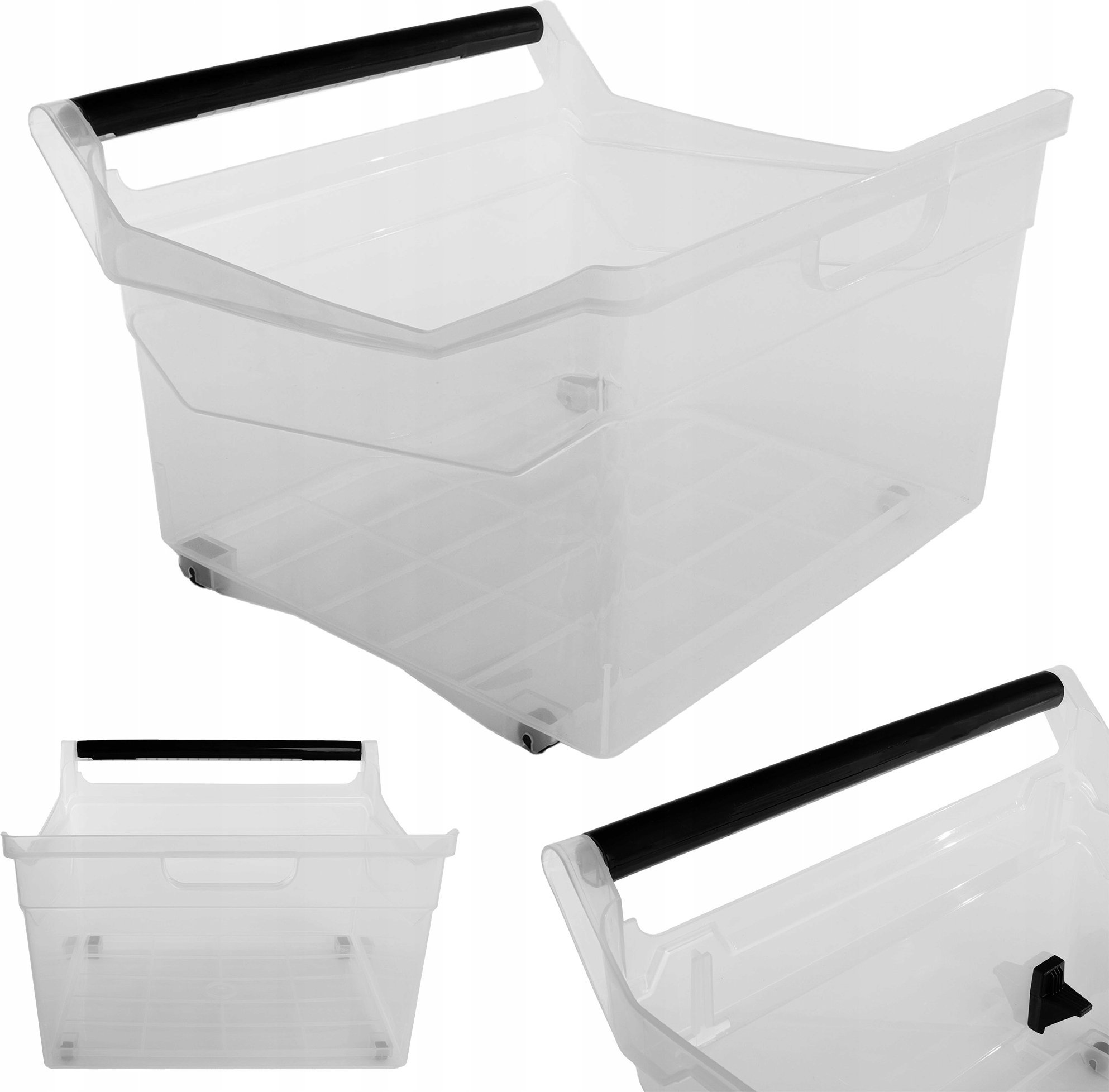 KADAX Organizer Systemowy Pojemnik Na Kółkach Do szafy 29L Z Uchwytami