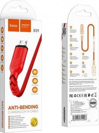 Kabel USB Hoco USB-A - microUSB 1 m Czerwony