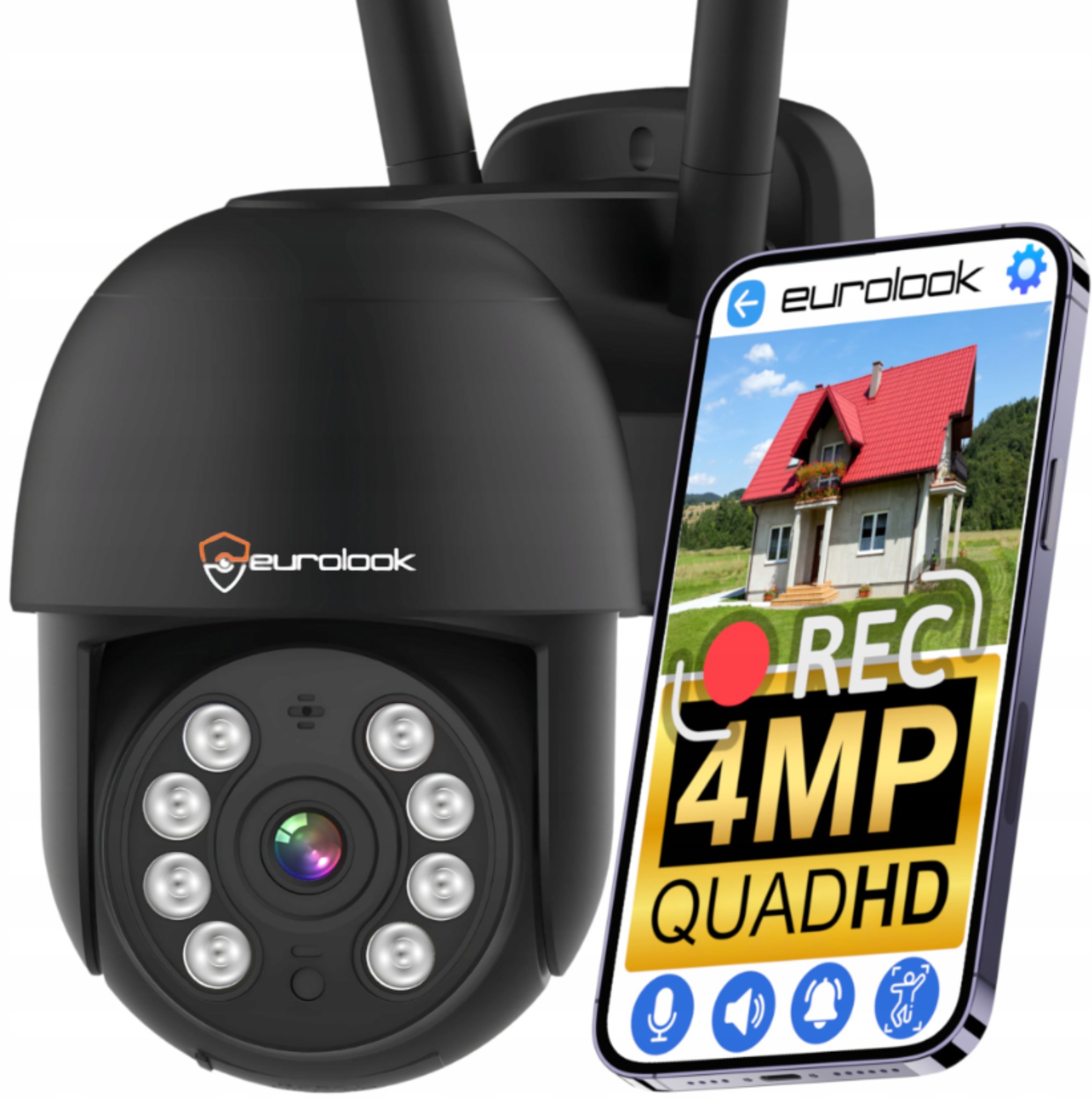 OBROTOWA SMART KAMERA WIFI 3MPX QUADHD MONITORING ZOOM 4X DETEKCJA RUCHU