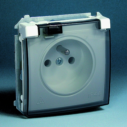 Kontakt-Simon Gniazdo hermetyczne pojedyńcze BASIC MODUŁ z/u 16A IP44 białe - BMGZ1BZ.01/11A