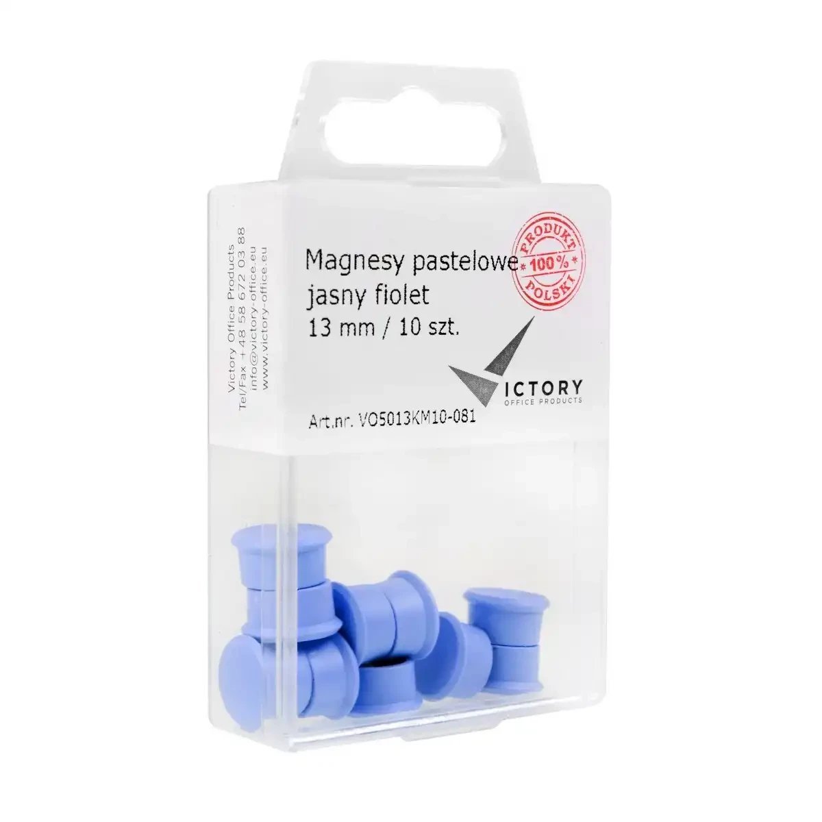 Victory Office Product MAGNESY VICTORY OFFICE 13MM 10 SZT. PASTELOWE JASNOFIOLETOWE
