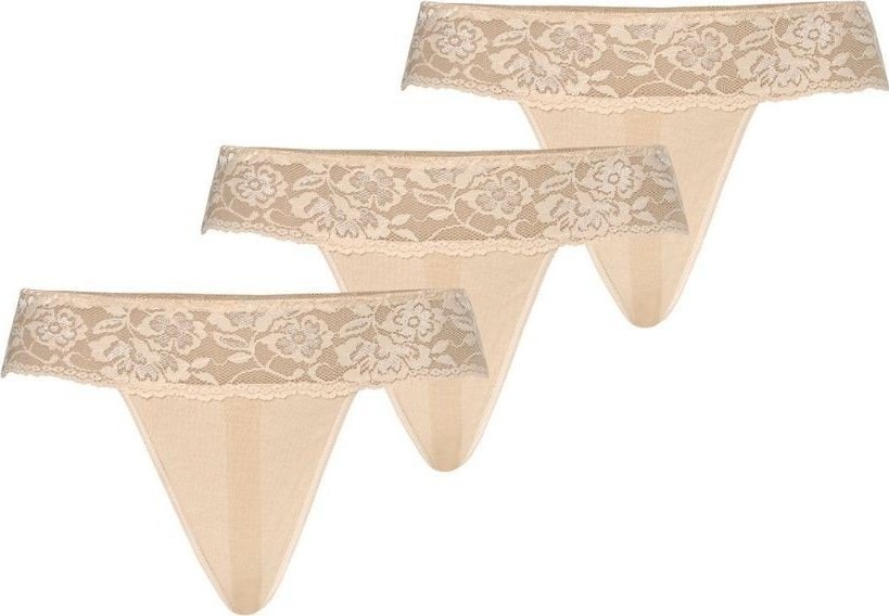 Teyli Wielopak stringów damskich Comfo beżowy Beżowy XXL