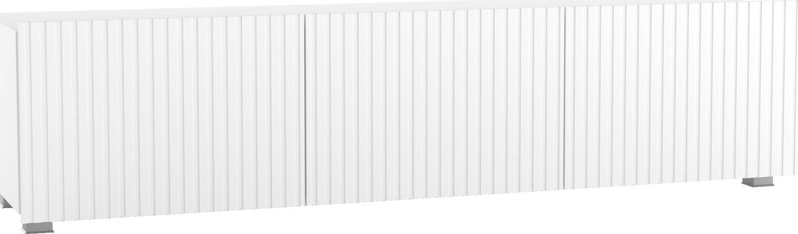 Ravio Szafka RTV Kolder 150 cm w kolorze białym i z ryflowanymi frontami