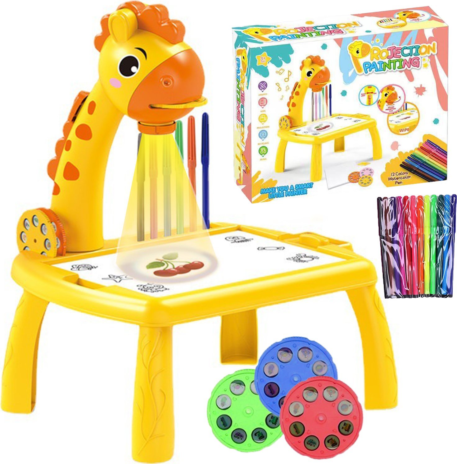 PROJEKTOR DO RYSOWANIA DLA DZIECI 222-2 ŻYRAFA ŻÓŁTA