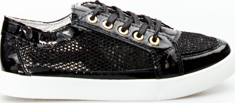 Seastar Tenisówki ażurowe lakierowane czarne-39