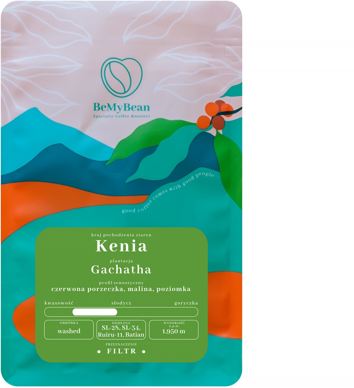 Kawa ziarnista BeMyBean kawa ziarnista Kenia Gachatha Filtr myty 250 g