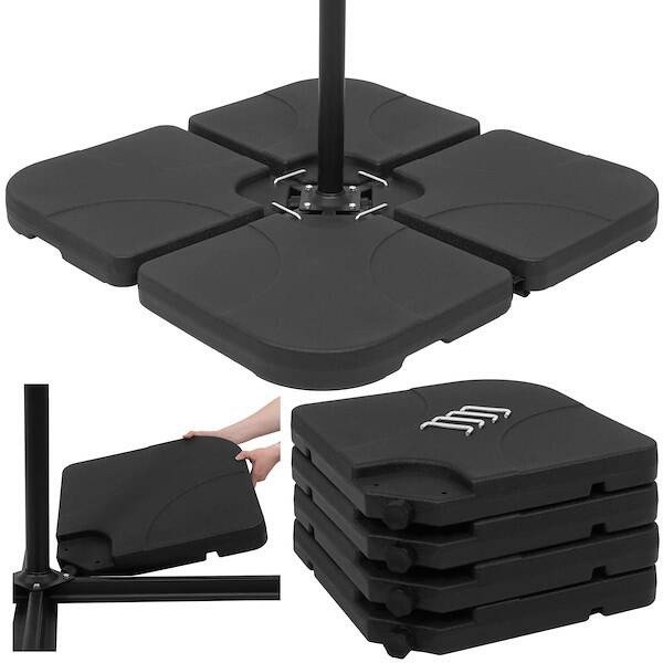 Komplet 4 obciążeń pod parasol ogrodowy, podstawa 60l czarne UNIWERSALNY