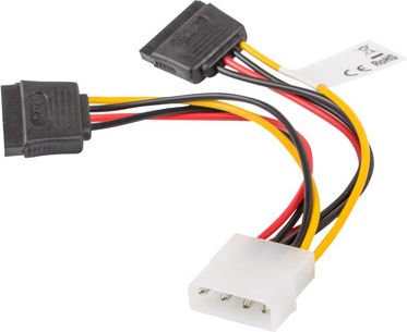 Lanberg Molex - SATA x2, 0.15m, Wielokolorowy (CA-HDSA-11CU-0015)