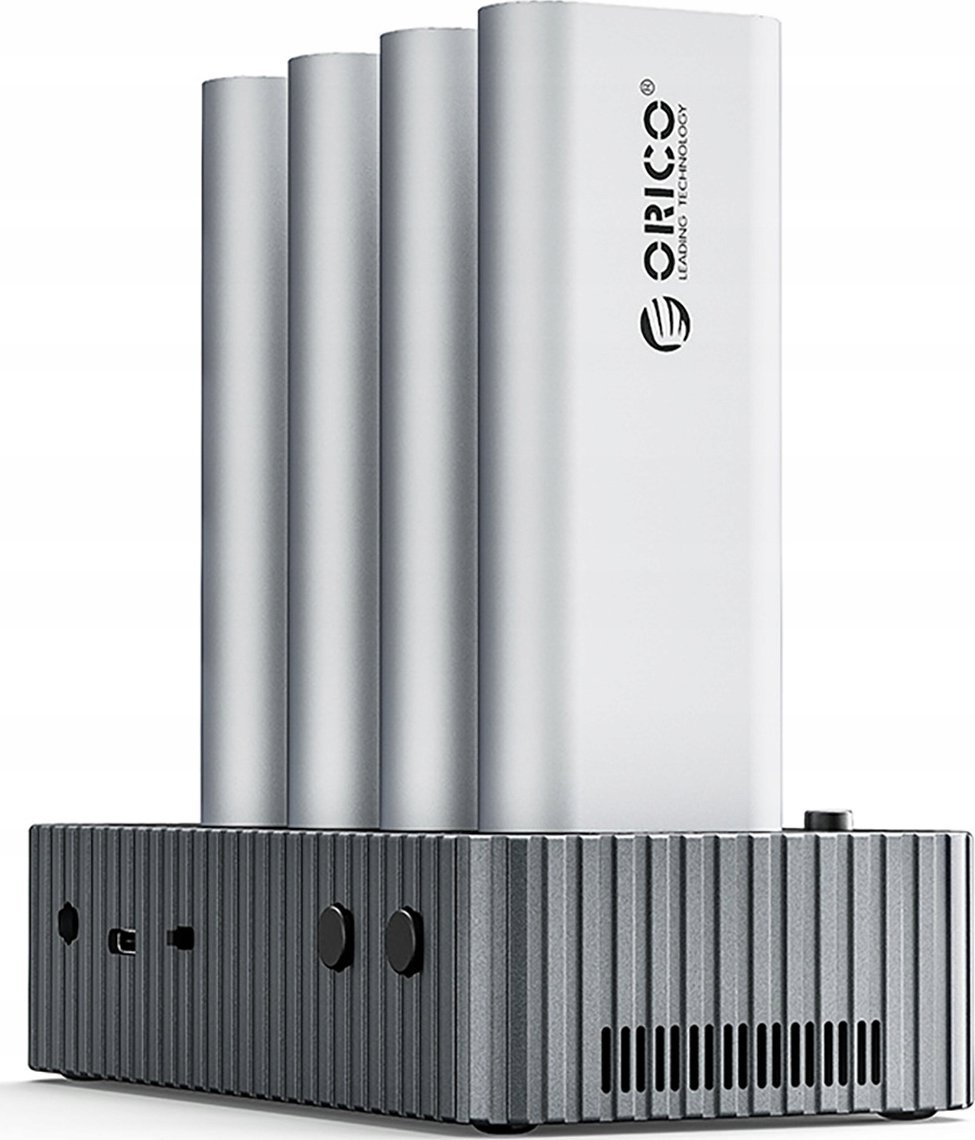 Stacja dokująca do dysków z funkcją klonowania na 4x M.2 NVME - szara