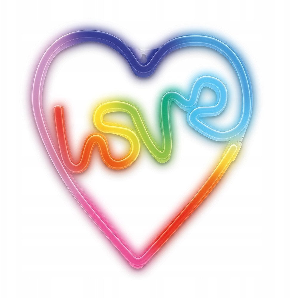 Dekoracja świąteczna TelForceOne Neon LED RGB LOVE IN HEART FLRN02 + pilot Forever Light