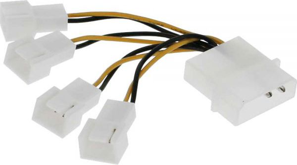 InLine Molex - 3-pin x4, Żółty (33341A)