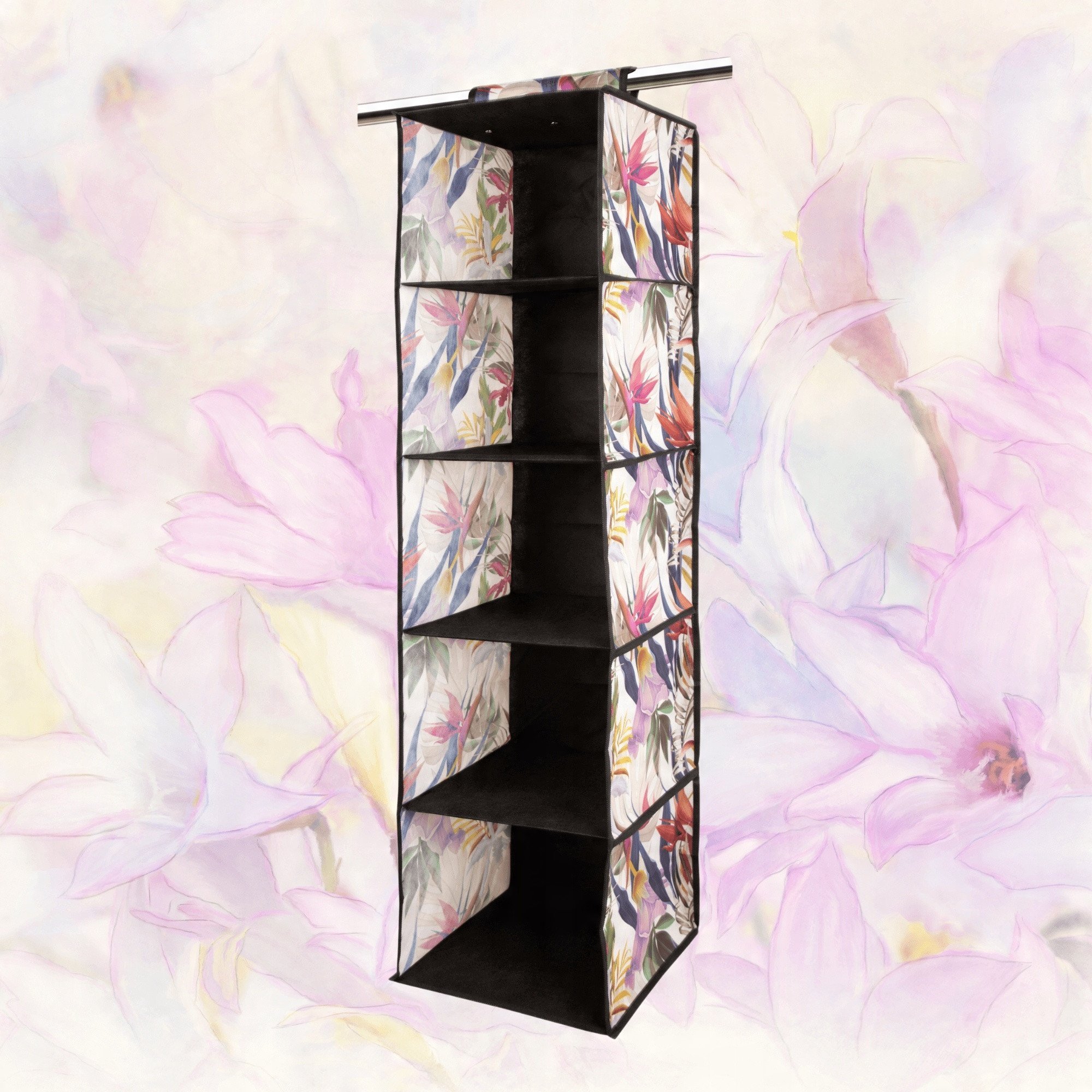 Hanging organizer with 5 shelves 30x30x120cm Floral Beauty 8000303311270