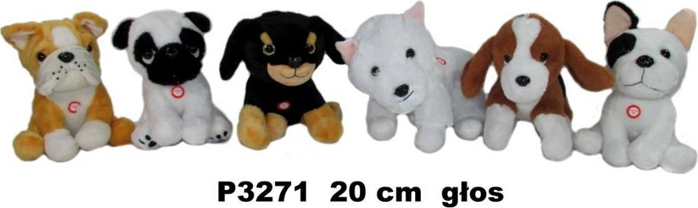 Sun-Day PLUSZAK PIES Z GLOSEM 20CM SIEDZACY