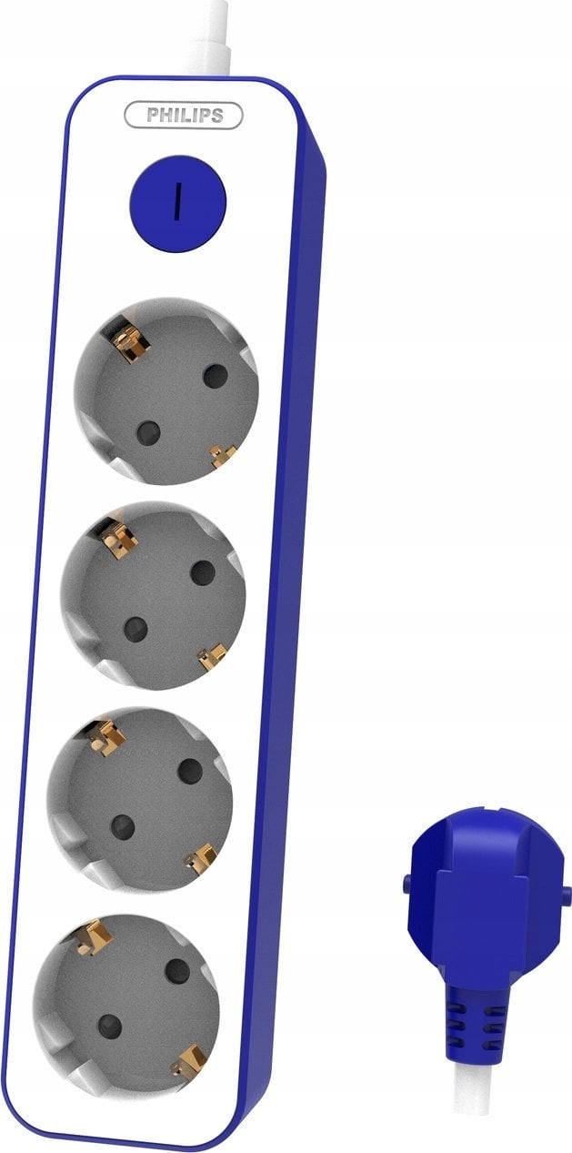PRZEDŁUŻACZ SIECIOWY PHILIPS LISTWA ZASILAJĄCA BIAŁA 4 GNIAZDA SCHUKO 1,5M CHP2145U/58