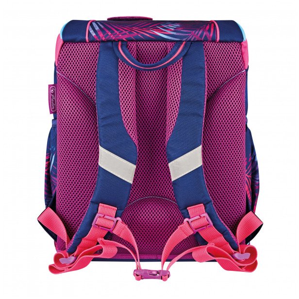 Herlitz UltraLight Plus Tropical Chill, school bag (pink/blue, incl. 16-piece pencil case, pencil case, sports bag)