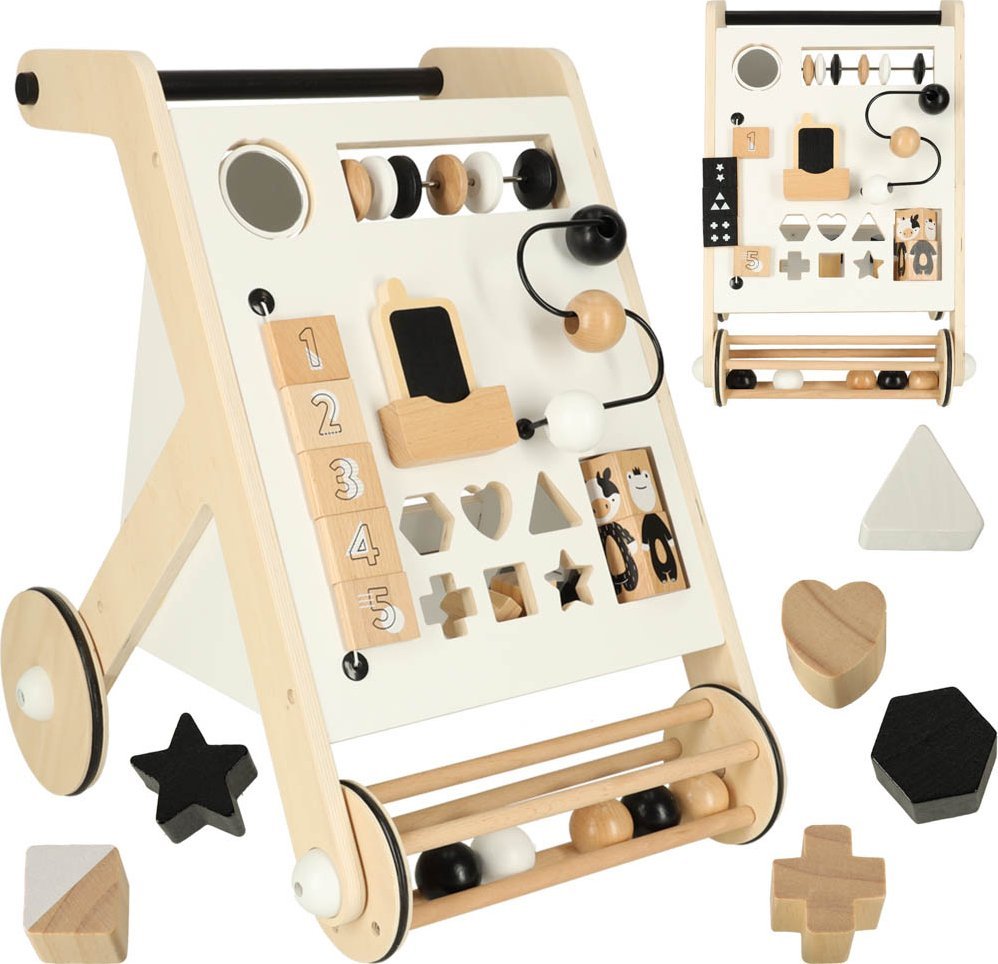 KIK Pchacz drewniany chodzik edukacyjny z sorterem